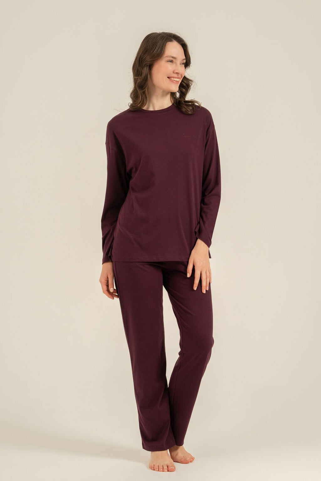 Pierre Cardin Kadın Mor Uzun Kol Pijama Takım PC9304-S-V1