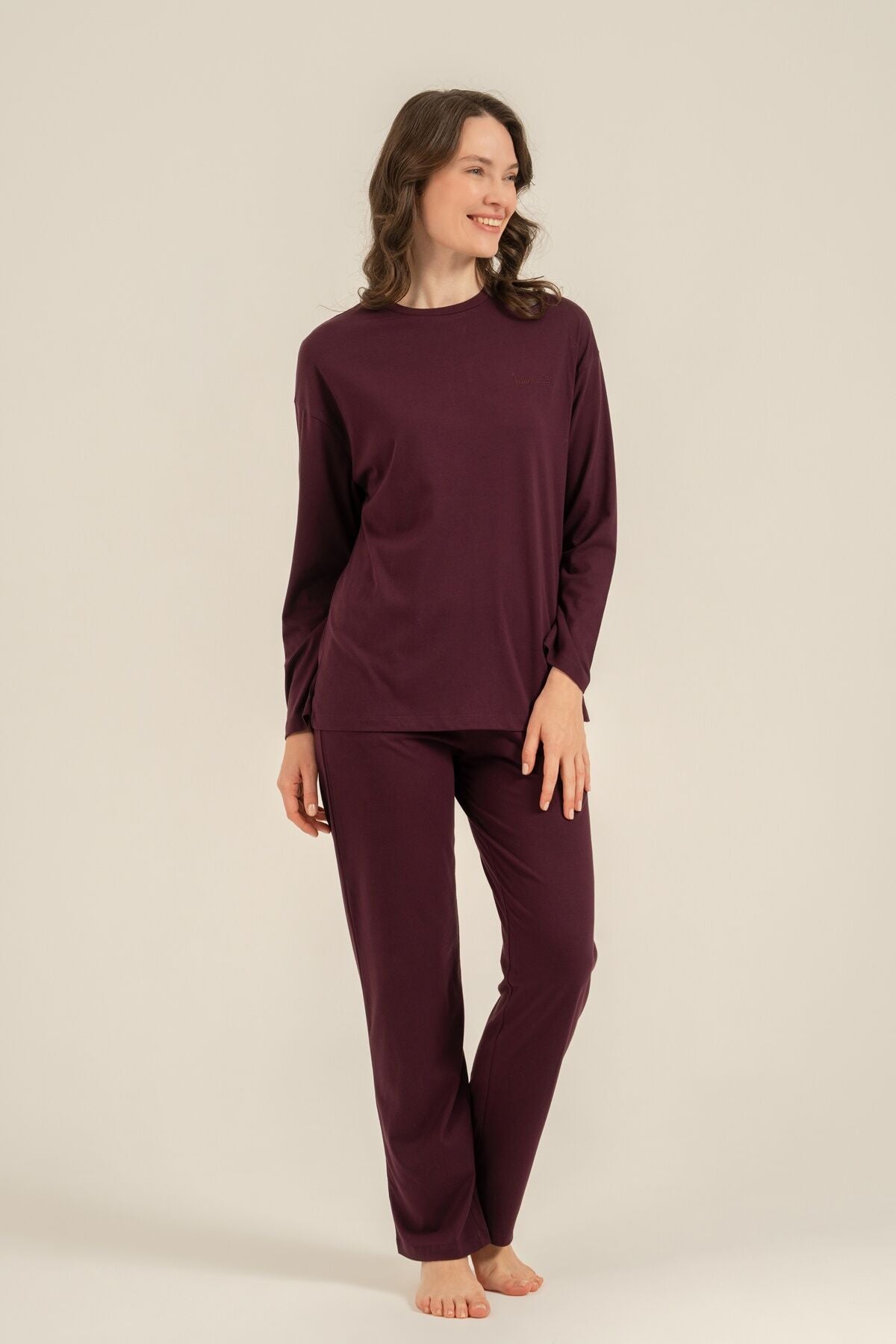 Pierre Cardin Kadın Mor Uzun Kol Pijama Takım PC9304-S-V1