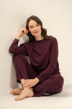 Pierre Cardin Kadın Mor Uzun Kol Pijama Takım PC9304-S-V1