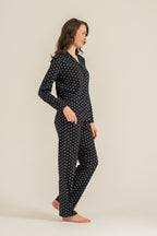 Pierre Cardin Kadın Siyah Nakışlı Gömlek Pijama Takımı PC9290-S-V1