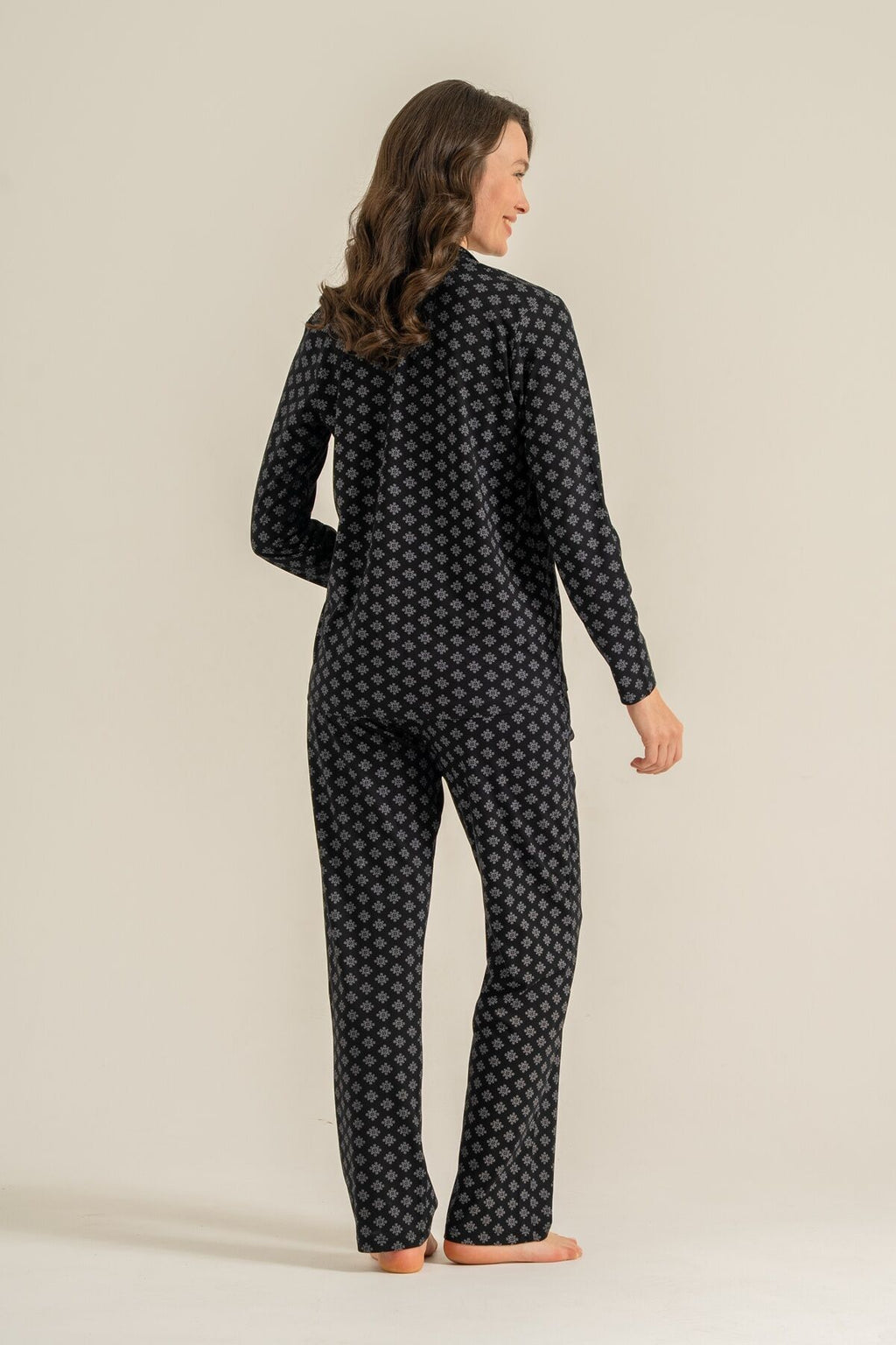 Pierre Cardin Kadın Siyah Nakışlı Gömlek Pijama Takımı PC9290-S-V1