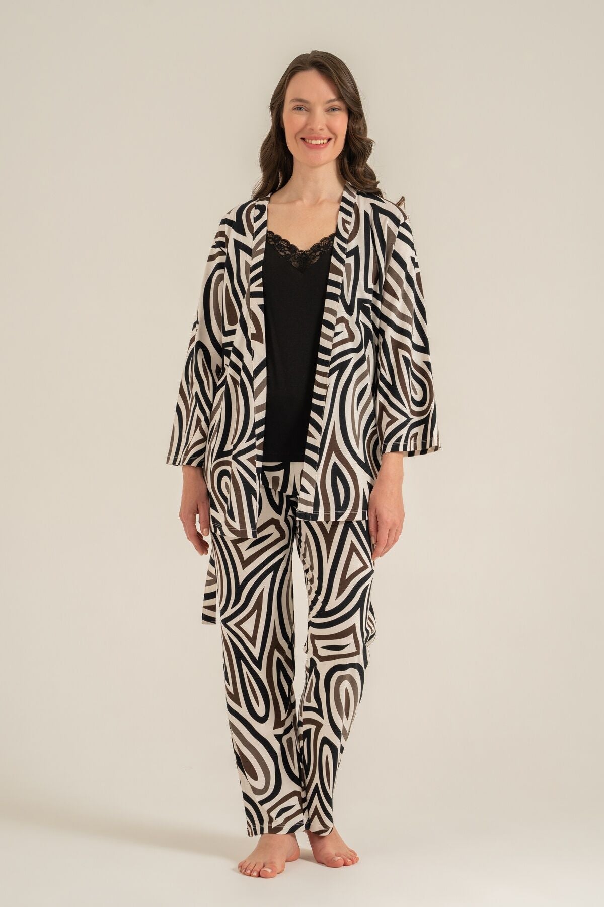 Pierre Cardin Kadın Siyah Sabahlık Takım PC9282-S-V1 Ürün ana görseli