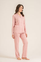 Pierre Cardin Kadın Stripes Pembe Gömlek Pijama Takımı PC9296-S-V1
