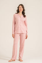 Pierre Cardin Kadın Stripes Pembe Gömlek Pijama Takımı PC9296-S-V1