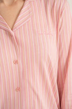 Pierre Cardin Kadın Stripes Pembe Gömlek Pijama Takımı PC9296-S-V1