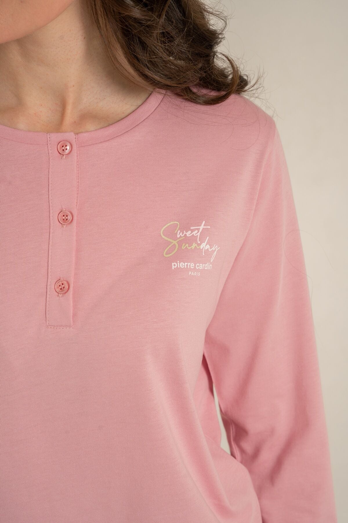 Pierre Cardin Kadın Sweet Sunday Pembe Uzun Kol Pijama Takım PC9295-S-V1