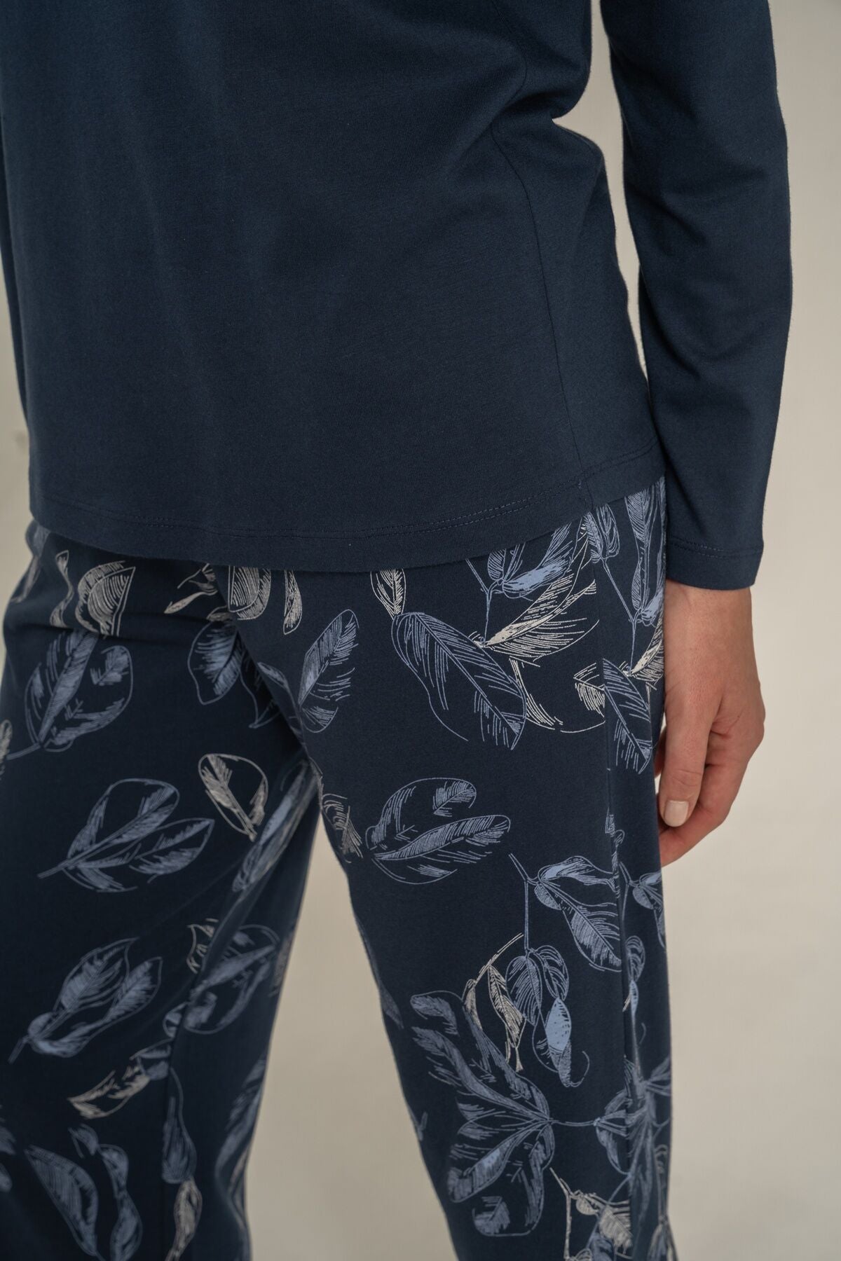 Pierre Cardin Kadın You Look Amazing Today Lacivert Uzun Kol Pijama Takım PC9257-S-V1
