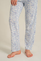 Pierre Cardin Most Wonderful Time Of The Year Kadın Mavi Uzun Kol Pijama Takım PC9269-S-V1