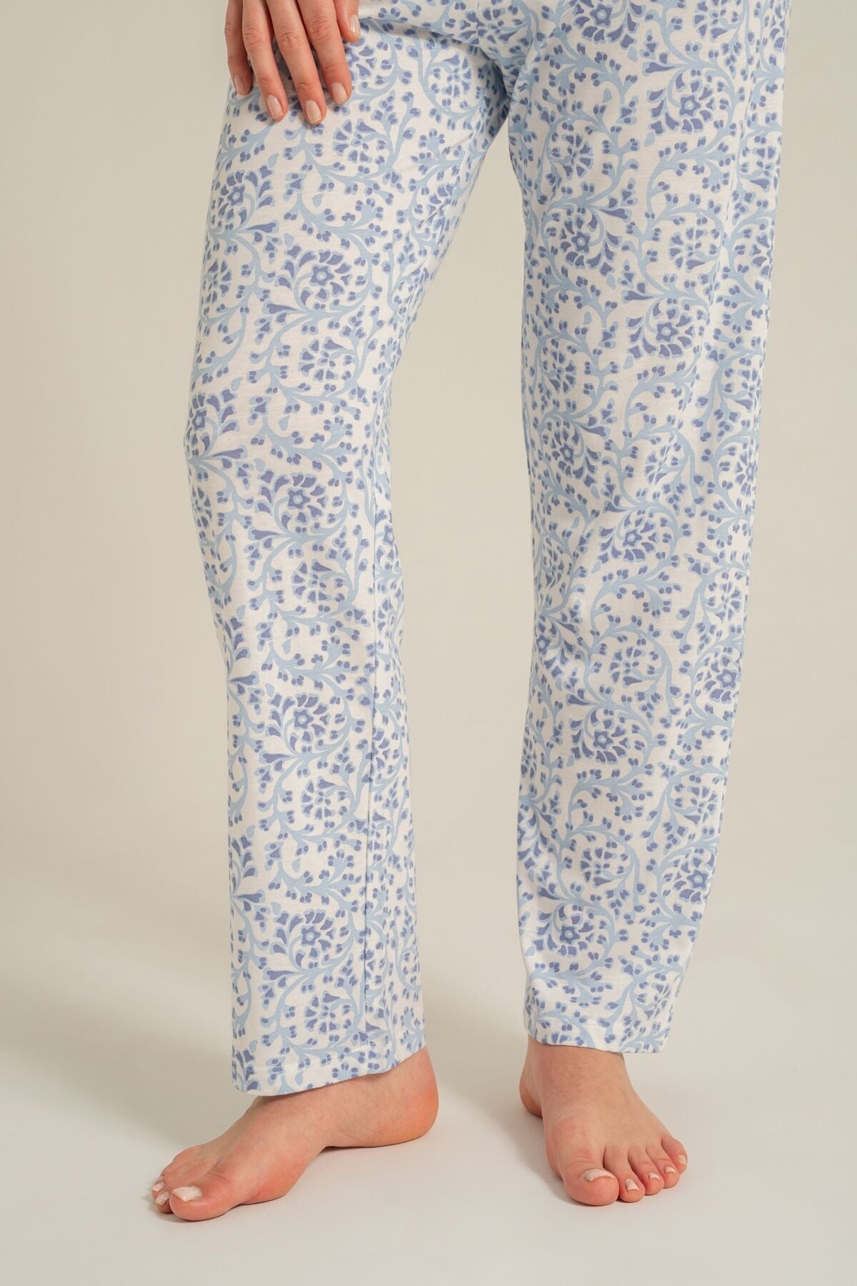 Pierre Cardin Most Wonderful Time Of The Year Kadın Mavi Uzun Kol Pijama Takım PC9269-S-V1