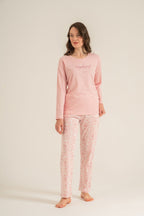 Pierre Cardin Most Wonderful Time Of The Year Kadın Pembe Uzun Kol Pijama Takım PC9269-S-V2