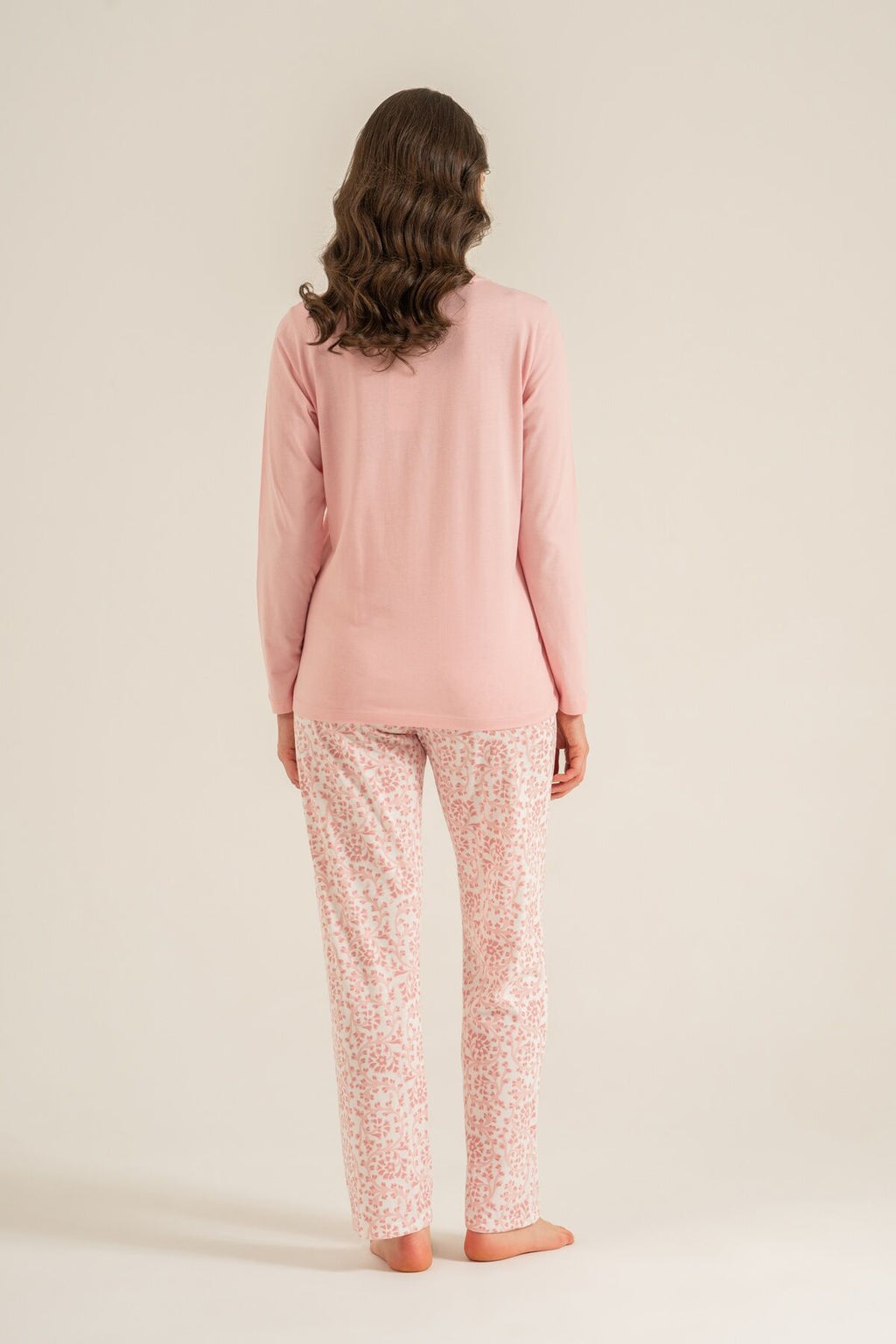 Pierre Cardin Most Wonderful Time Of The Year Kadın Pembe Uzun Kol Pijama Takım PC9269-S-V2