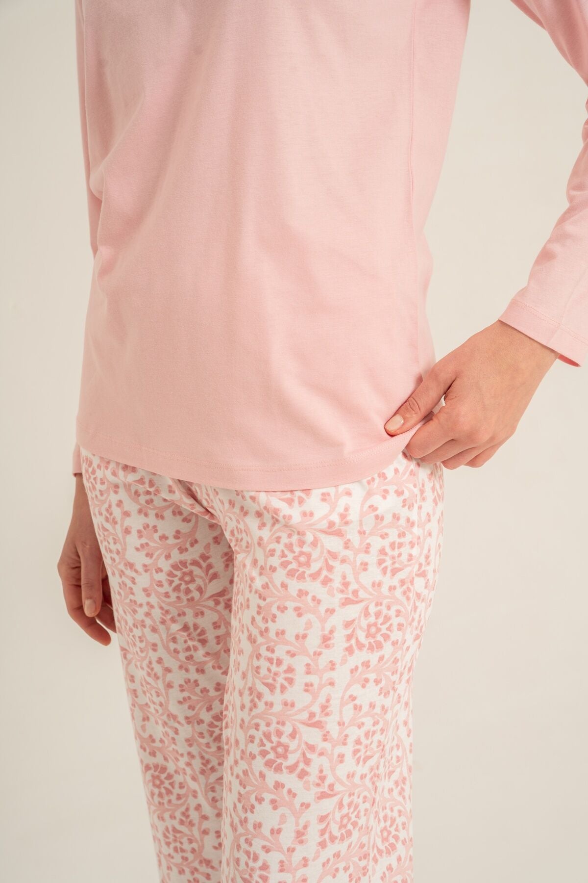 Pierre Cardin Most Wonderful Time Of The Year Kadın Pembe Uzun Kol Pijama Takım PC9269-S-V2
