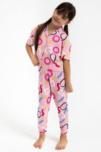 Rolyply Love Pembe Kız Çocuk Gömlek Pijama Takımı