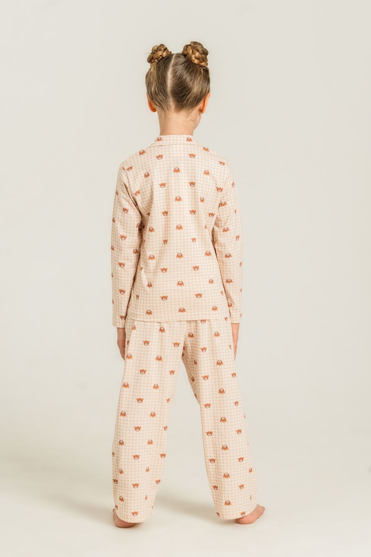 Rolypoly Anne Kız Cute Bears Krem Gömlek Pijama Takımı RP3917-A-V1