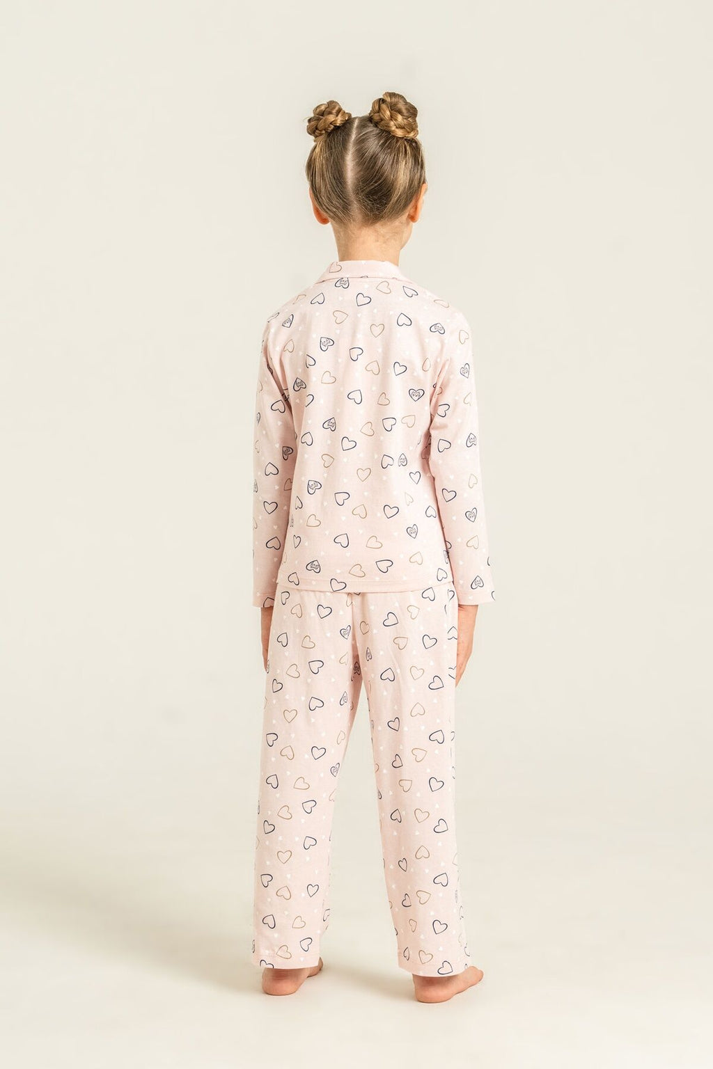 Rolypoly Anne Kız Hearts Pembe Gömlek Pijama Takımı RP3903-A-V1
