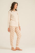 Rolypoly Anne Kız Lovely Bear Krem Uzun Kol Pijama Takım RP3916-A-V1