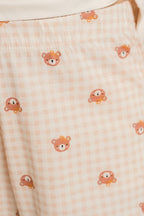 Rolypoly Anne Kız Lovely Bear Krem Uzun Kol Pijama Takım RP3916-A-V1