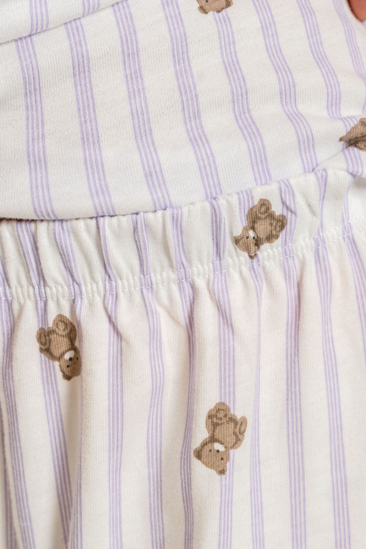 Rolypoly Anne Kız Teddy Bears Mor Gömlek Pijama Takımı RP3913-A-V2