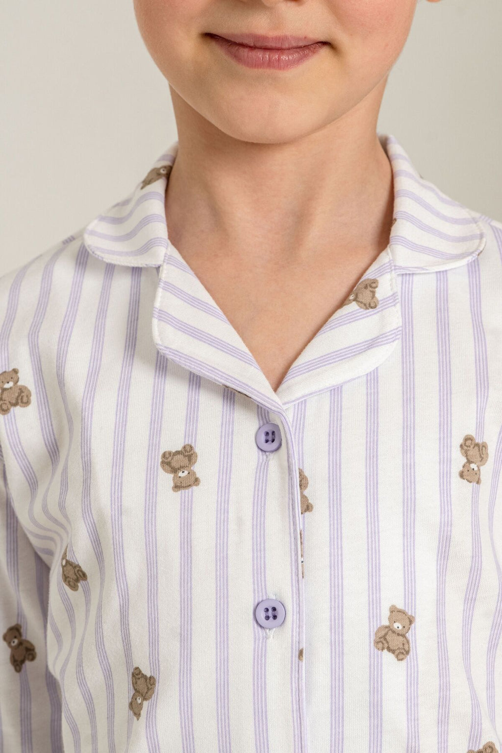 Rolypoly Anne Kız Teddy Bears Mor Gömlek Pijama Takımı RP3913-A-V2