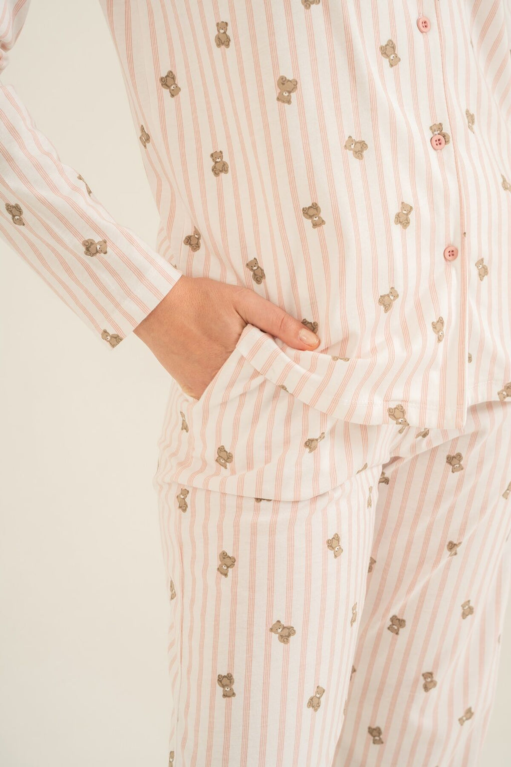 Rolypoly Anne Kız Teddy Bears Pembe Gömlek Pijama Takımı RP3913-A-V1