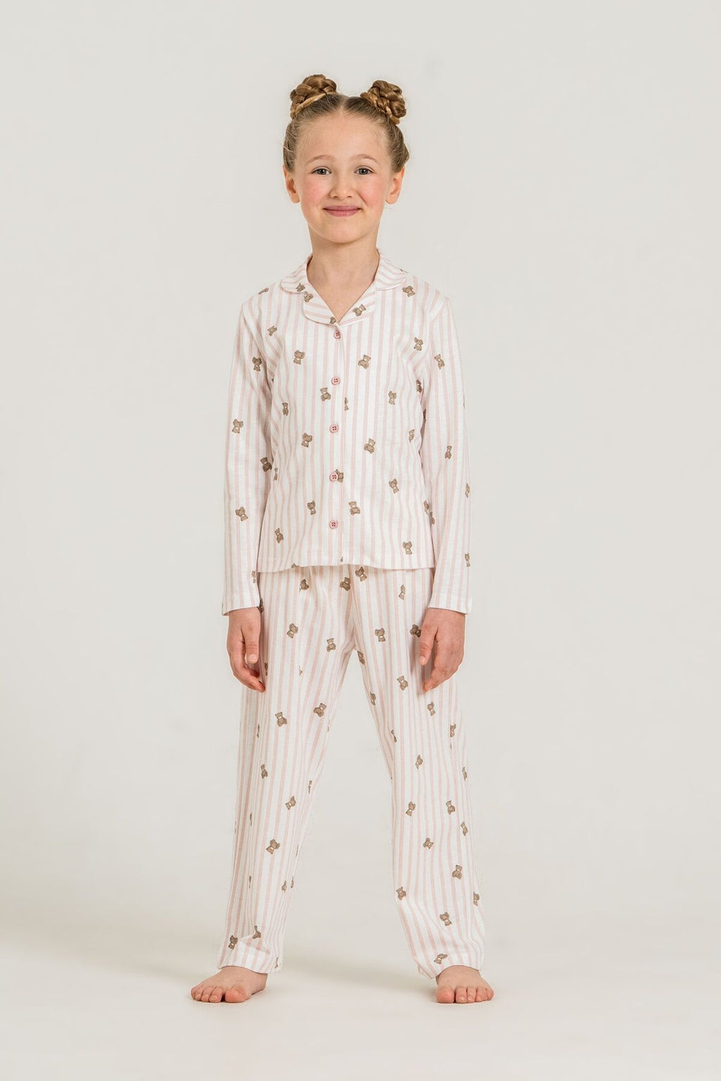 Rolypoly Anne Kız Teddy Bears Pembe Gömlek Pijama Takımı RP3913-A-V1