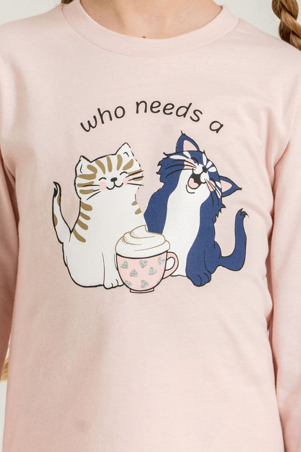 Rolypoly Anne Kız Who Needs A Hug Pembe Uzun Kol Pijama Takım RP3902-A-V1