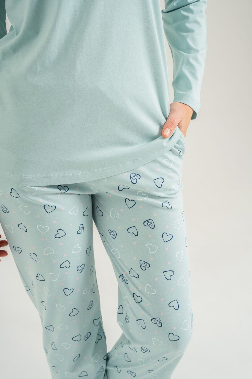 Rolypoly Anne Kız Who Needs A Hug Yeşil Uzun Kol Pijama Takım RP3902-A-V2