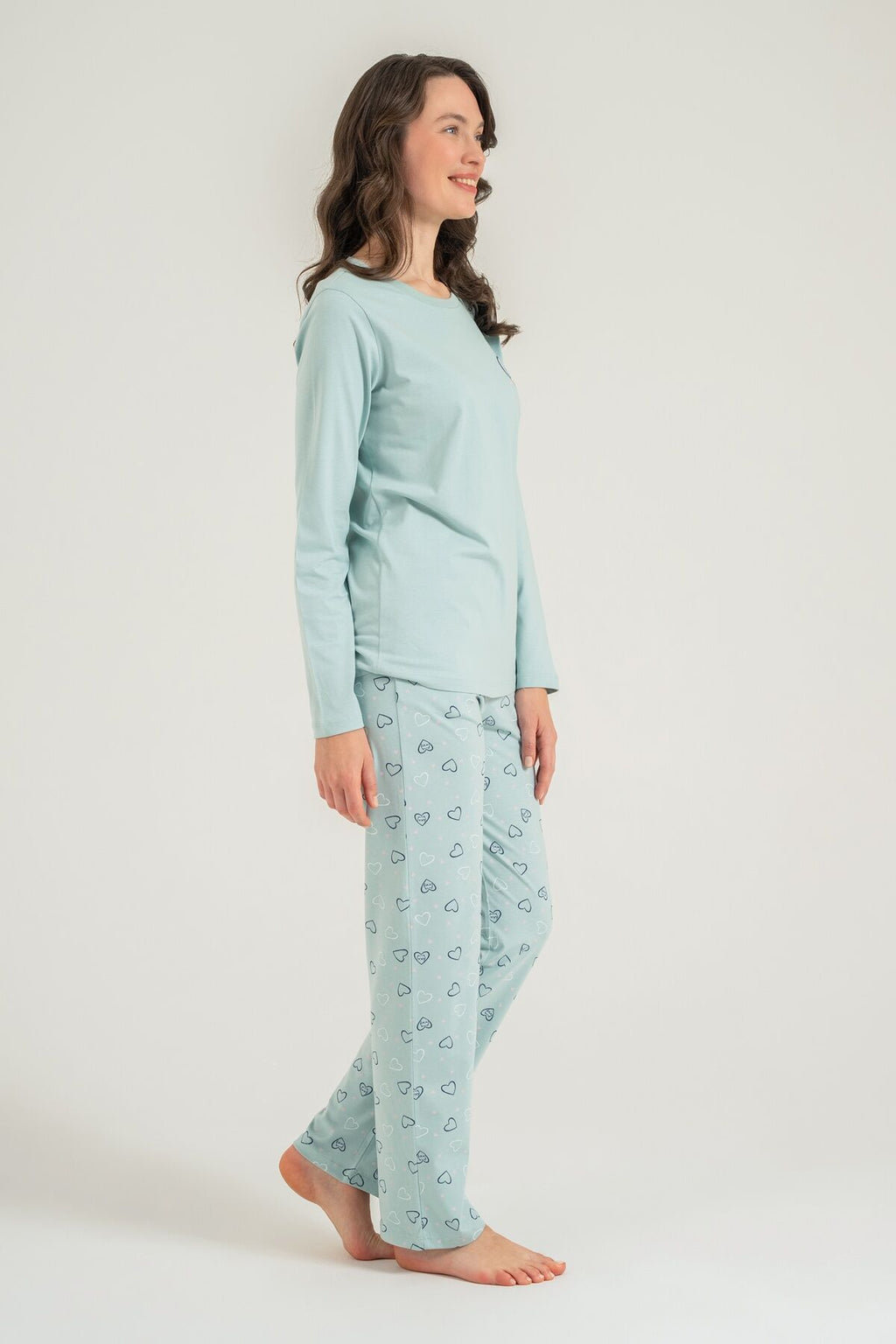 Rolypoly Anne Kız Who Needs A Hug Yeşil Uzun Kol Pijama Takım RP3902-A-V2