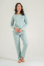 Rolypoly Anne Kız Who Needs A Hug Yeşil Uzun Kol Pijama Takım RP3902-A-V2