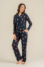 Rolypoly Anne Kız Winter Bear Lacivert Gömlek Pijama Takımı RP3919-A-V2