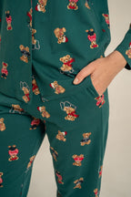 Rolypoly Anne Kız Winter Bear Yeşil Gömlek Pijama Takımı RP3919-A-V1