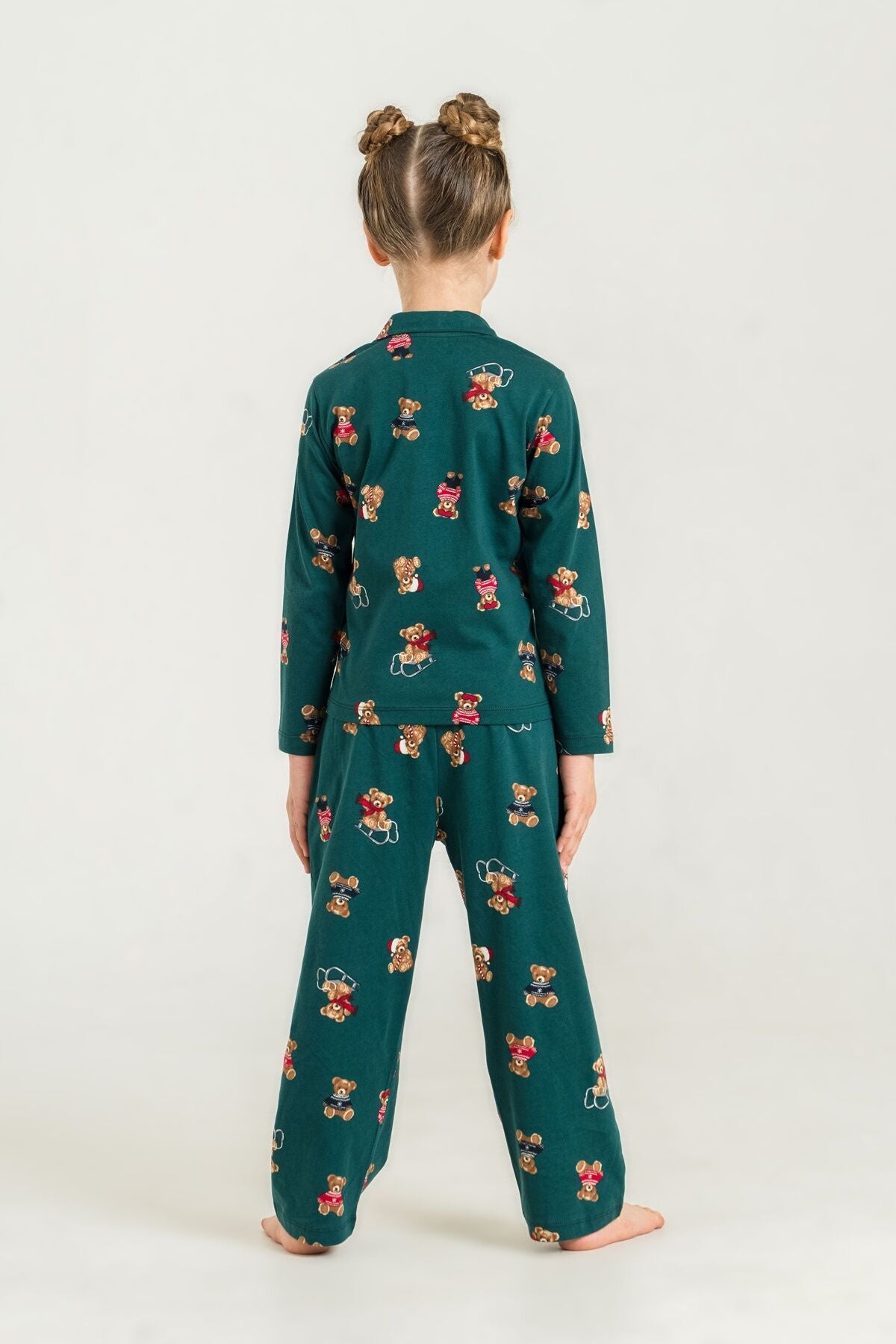 Rolypoly Anne Kız Winter Bear Yeşil Gömlek Pijama Takımı RP3919-A-V1