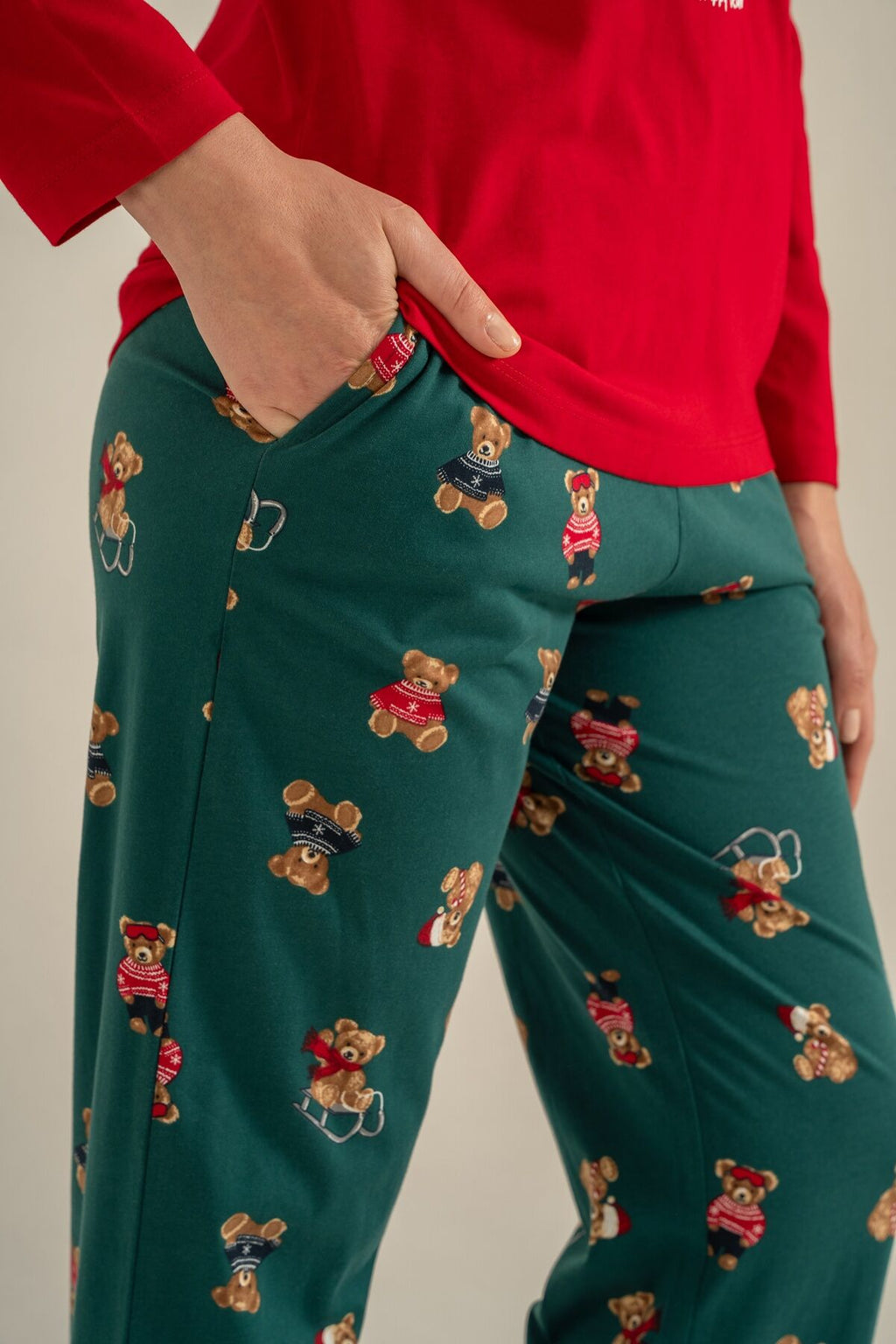 Rolypoly Anne Kız Wish You All The Best Kırmızı Uzun Kol Pijama Takım RP3918-A-V1