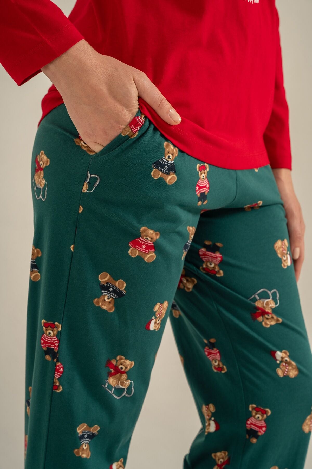 Rolypoly Anne Kız Wish You All The Best Kırmızı Uzun Kol Pijama Takım RP3918-A-V1