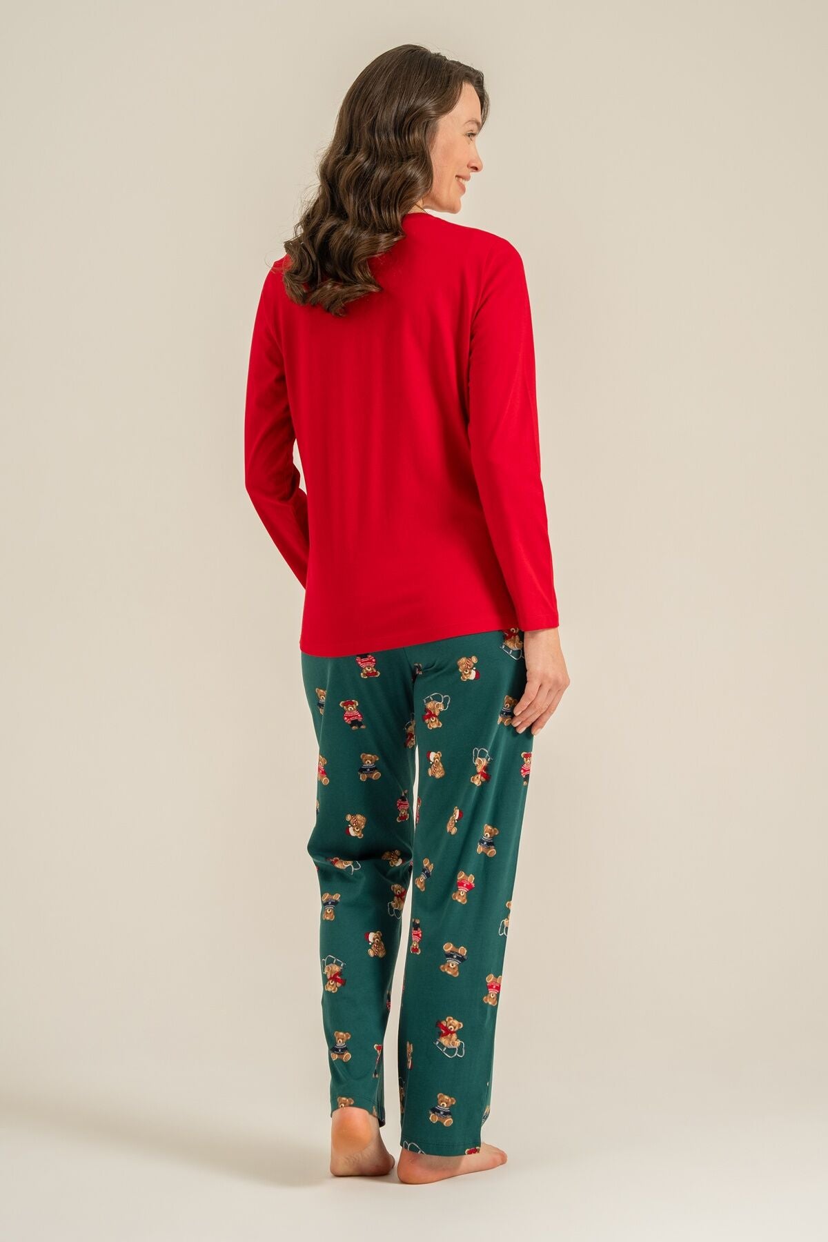 Rolypoly Anne Kız Wish You All The Best Kırmızı Uzun Kol Pijama Takım RP3918-A-V1