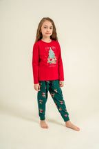 Rolypoly Anne Kız Wish You All The Best Kırmızı Uzun Kol Pijama Takım RP3918-A-V1