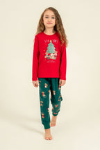 Rolypoly Anne Kız Wish You All The Best Kırmızı Uzun Kol Pijama Takım RP3918-A-V1