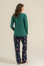 Rolypoly Anne Kız Wish You All The Best Yeşil Uzun Kol Pijama Takım RP3918-A-V2