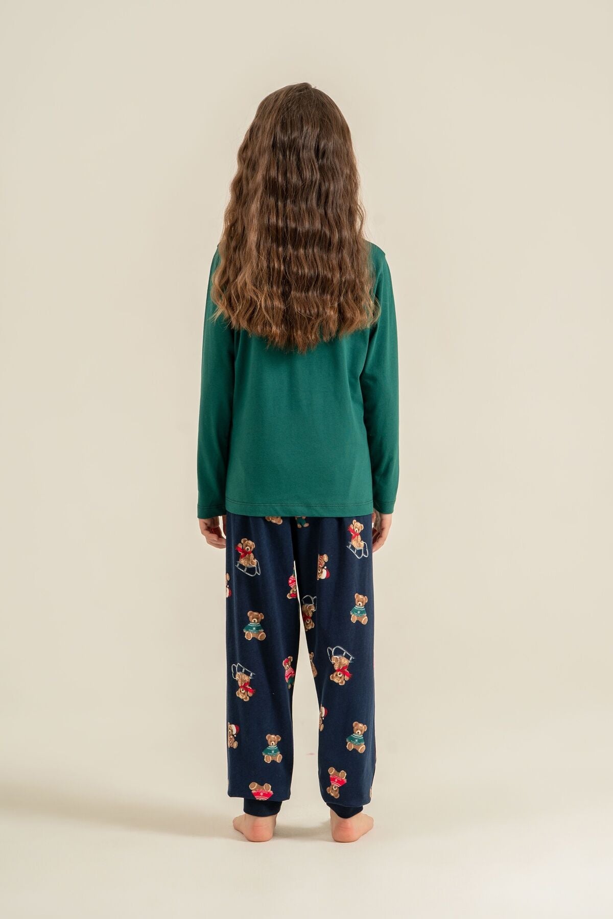 Rolypoly Anne Kız Wish You All The Best Yeşil Uzun Kol Pijama Takım RP3918-A-V2