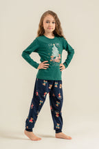 Rolypoly Anne Kız Wish You All The Best Yeşil Uzun Kol Pijama Takım RP3918-A-V2
