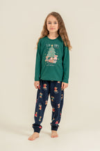 Rolypoly Anne Kız Wish You All The Best Yeşil Uzun Kol Pijama Takım RP3918-A-V2
