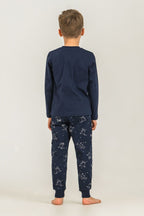 Rolypoly Baba Oğul I Like Ice Skating Lacivert Uzun Kol Pijama Takım RP3864-A-V1