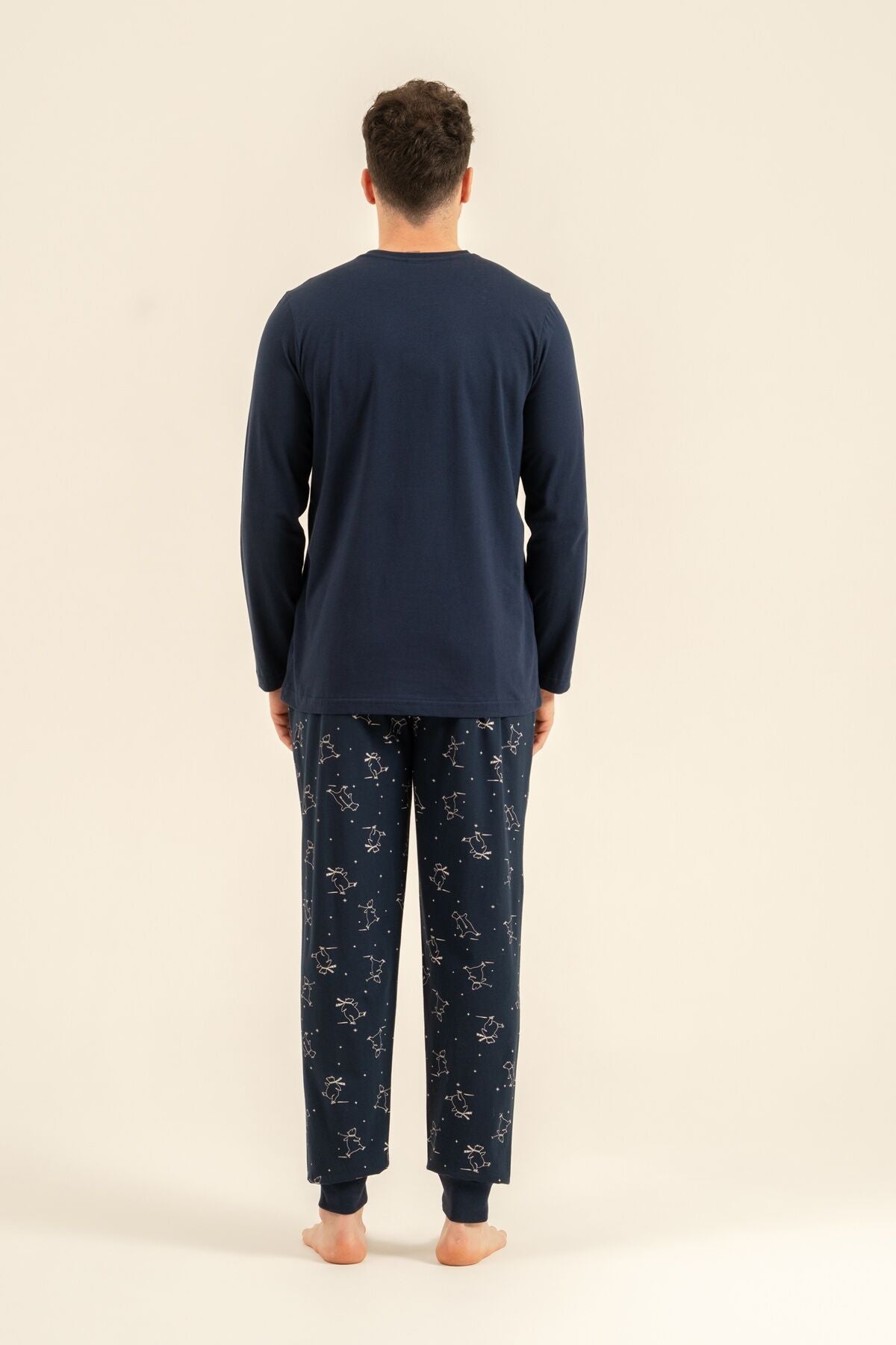 Rolypoly Baba Oğul I Like Ice Skating Lacivert Uzun Kol Pijama Takım RP3864-A-V1