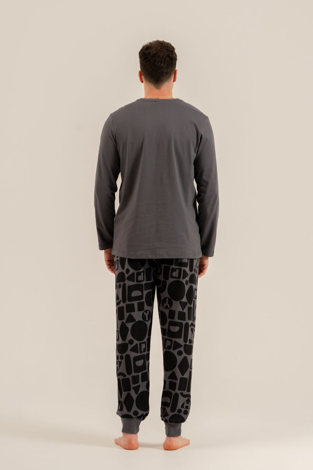 Rolypoly Baba Oğul Live The Forest Gri Uzun Kol Pijama Takım RP3868-A-V1