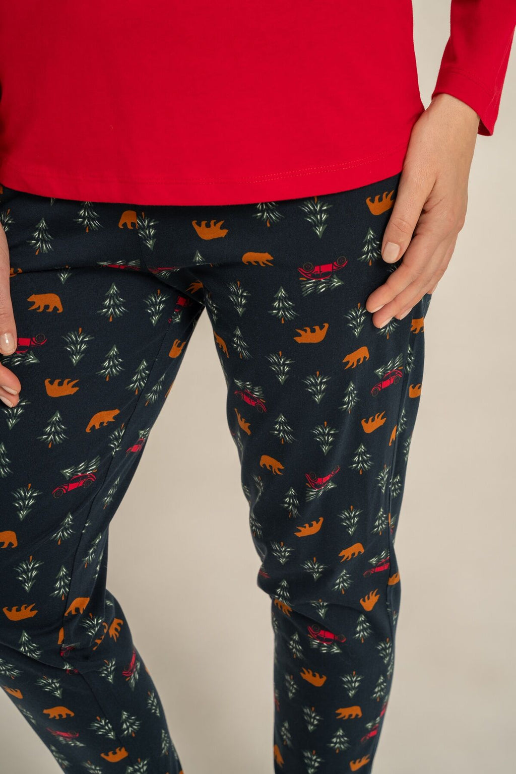 Rolypoly Be Happy Everyday Anne Kız Kırmızı Uzun Kol Pijama Takım RP3932-A-V1