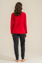 Rolypoly Be Happy Everyday Anne Kız Kırmızı Uzun Kol Pijama Takım RP3932-A-V1