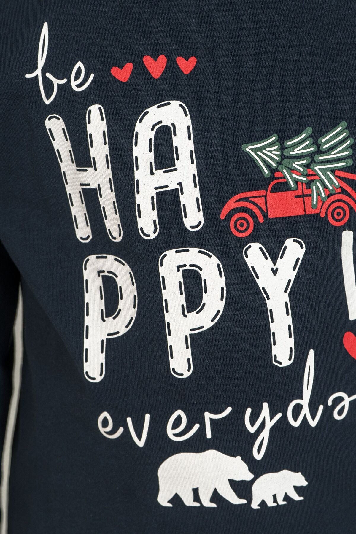 Rolypoly Be Happy Everyday Baba Oğul Lacivert Uzun Kol Pijama Takım RP3933-A-V1
