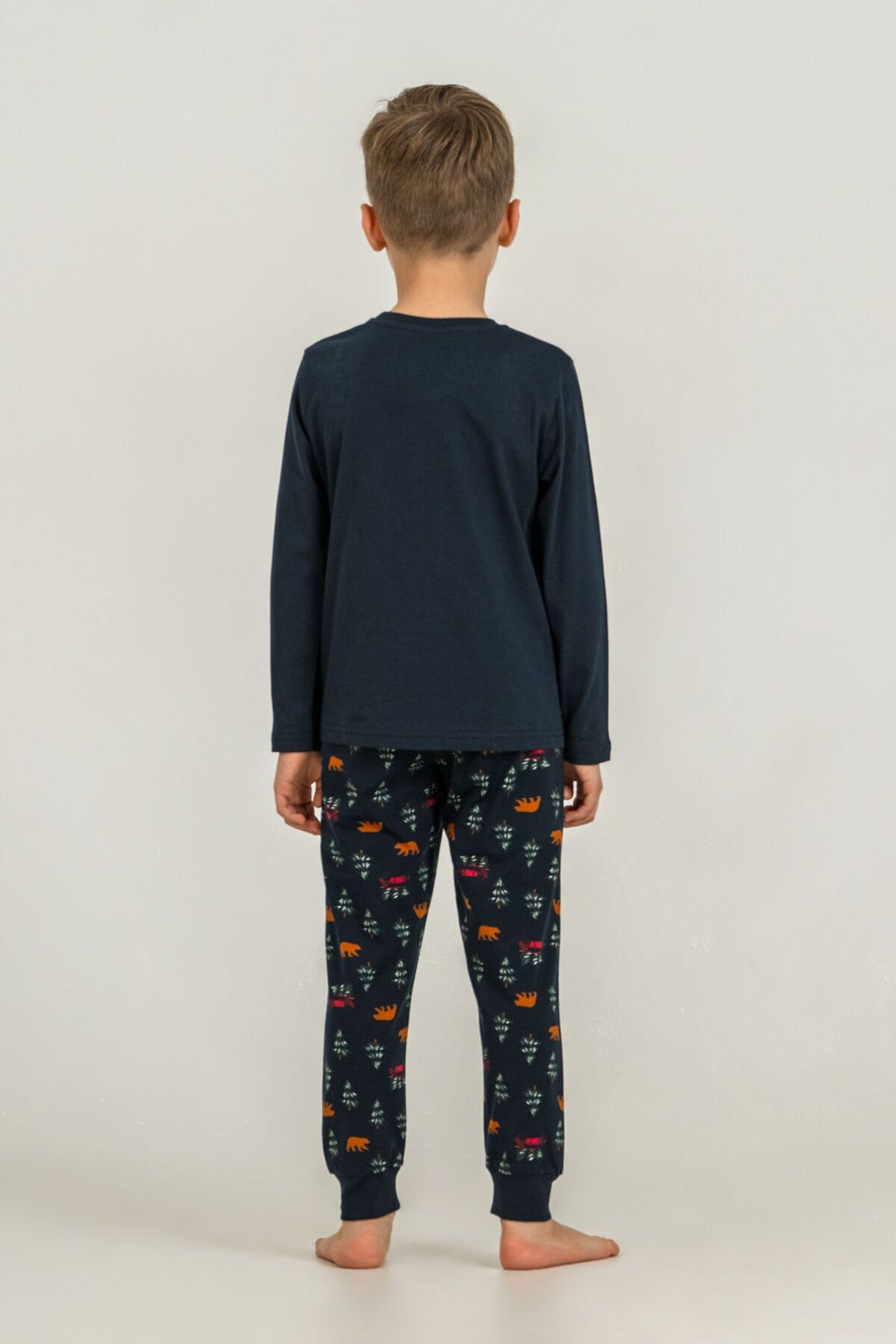 Rolypoly Be Happy Everyday Baba Oğul Lacivert Uzun Kol Pijama Takım RP3933-A-V1