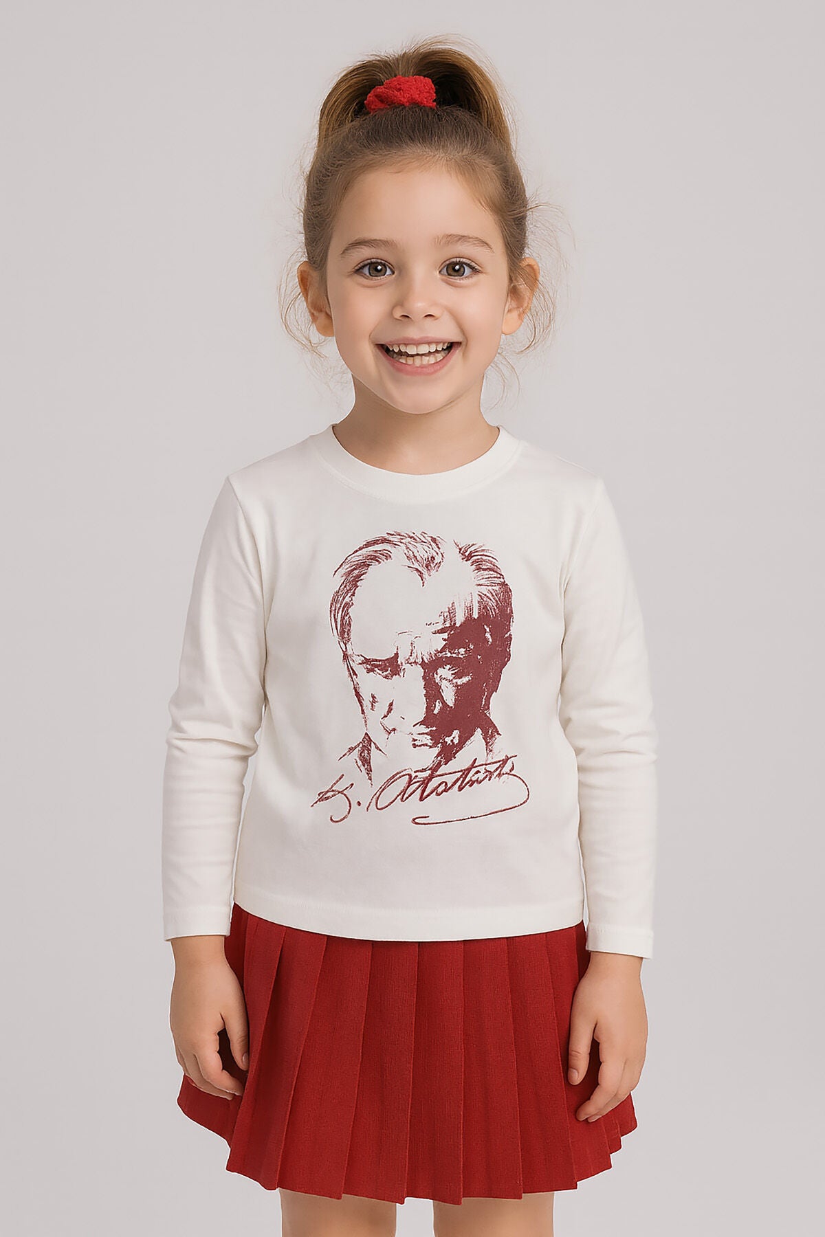 Rolypoly Erkek Çocuk Bisiklet Yaka Baskılı Kışlık Regular Fit Beyaz T-Shirt RP3832-C-V1 Ürün ana görseli