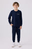 Rolypoly Erkek Çocuk Bisiklet Yaka Empirme Baskılı Kışlık Regular Fit Lacivert Eşofman Takımı RP3503-C-V2
